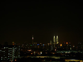 View of KL skyline and KLCC before Earth Hour 2012