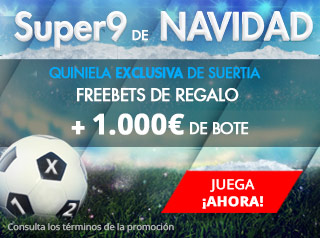 suertia Juega a la SUPER9 y llévate Freebets de regalo 1-31 diciembre suertia Juega a la SUPER9 y llévate Freebets de regalo 1-31 diciembre