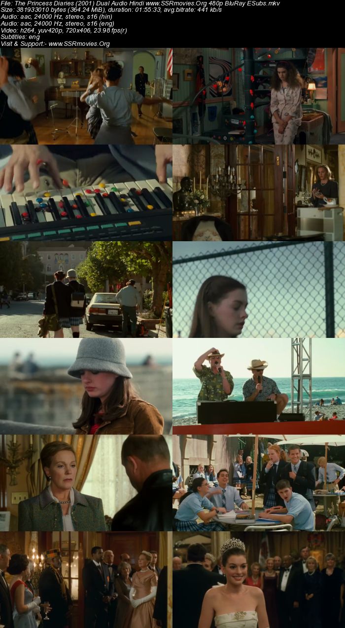 The Princess Diaries (2001) Dual Audio Hindi 480p BluRay 300MB