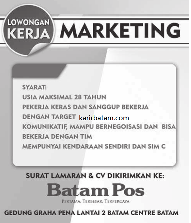 Lowongan Kerja Batam Pos (koran Harian Kota Batam) - Lowongan Kerja
