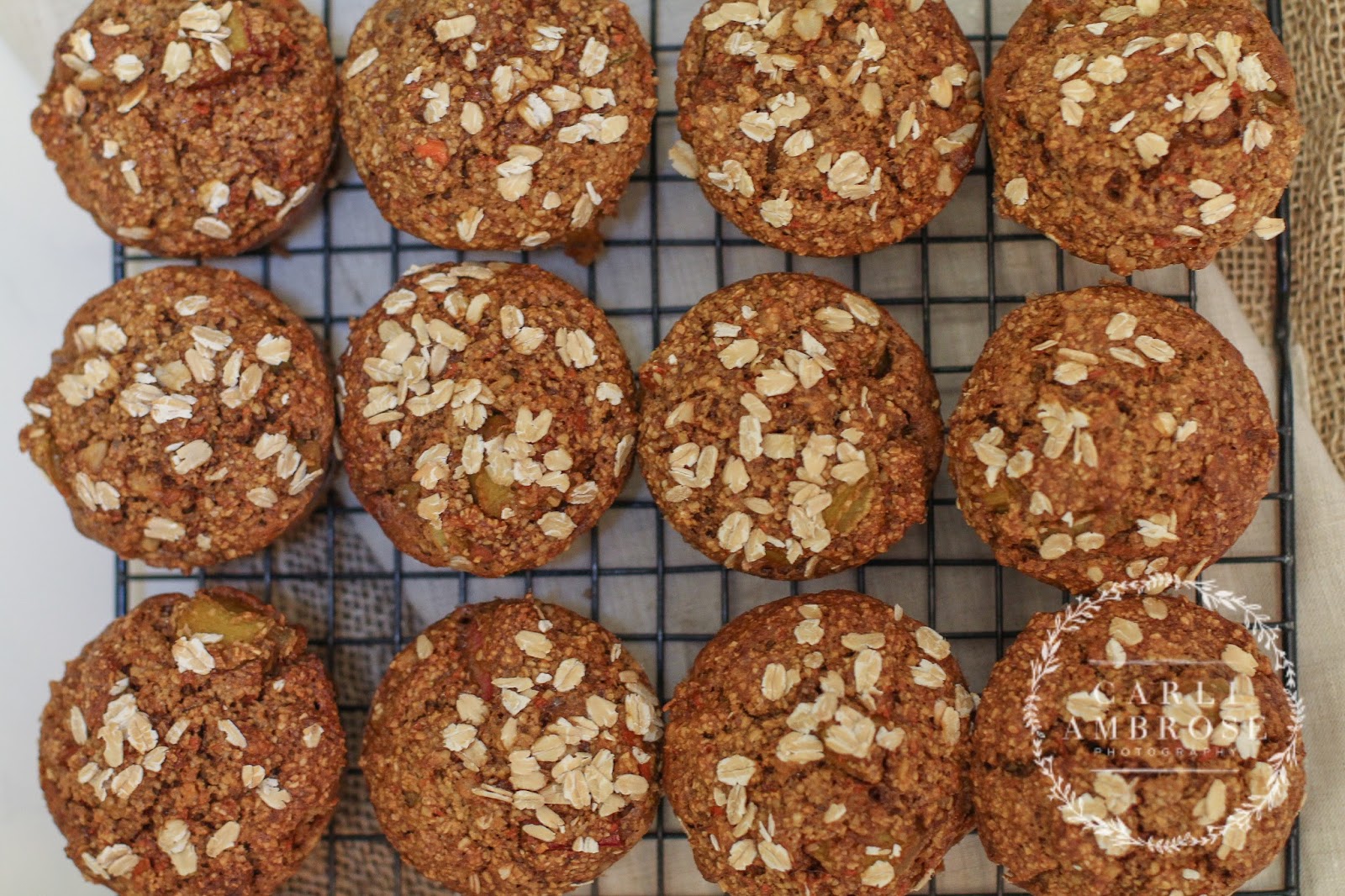 Pod full of Peas carrot, apple & rhubarb muffins