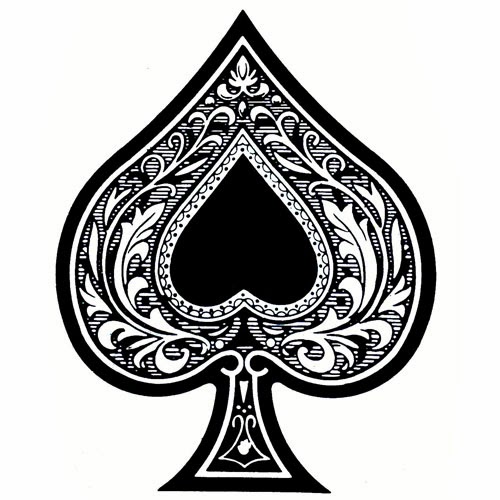 Ace of spades with heart. 