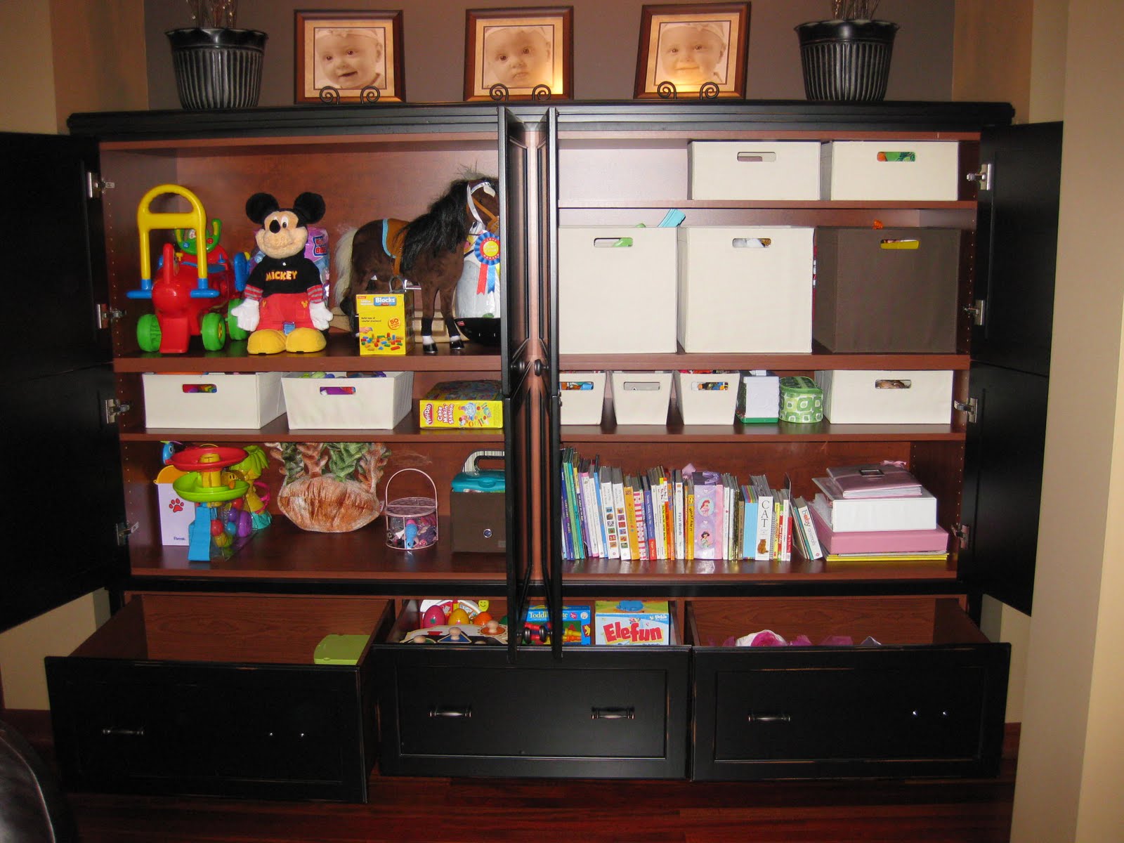 tv cabinet with toy storage