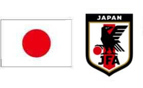 日本国旗と日本代表新エンブレム