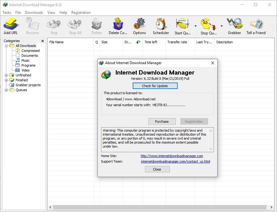Internet Download Manager v6.32 build 8 Full version
