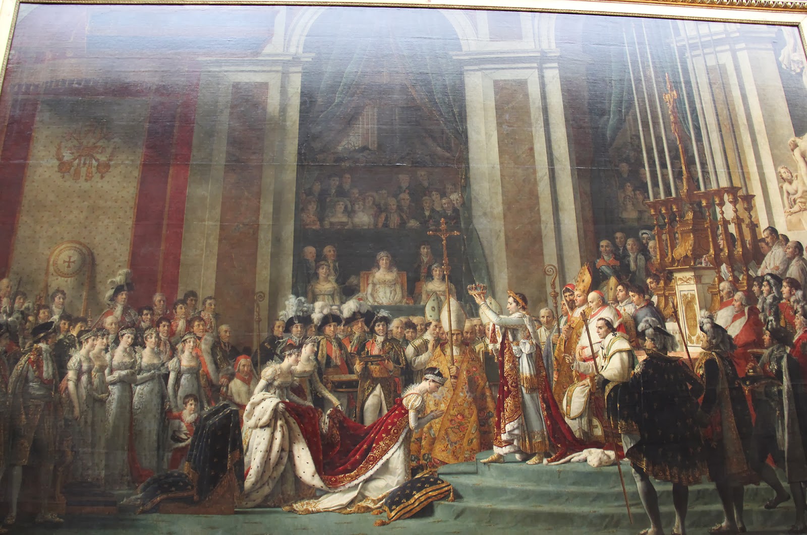 Коронация Наполеона 1. Коронация Наполеона картина в Лувре. Коронация картина Жак Луи.