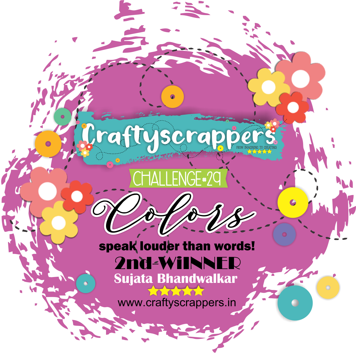 Second winner at Craftyscrappers challeng 29