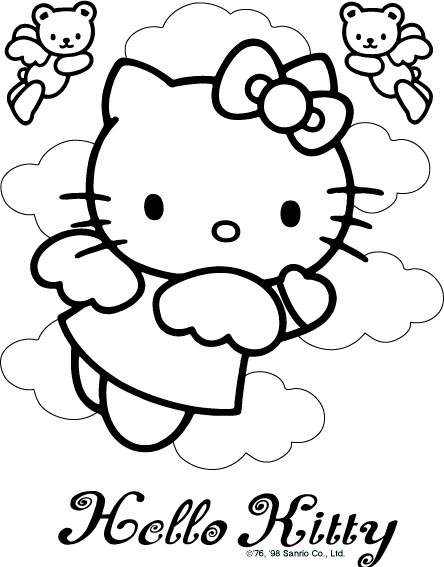imagens o it hello kitty pintar Desenhos Preto e Branco o it hello kitty Colorir