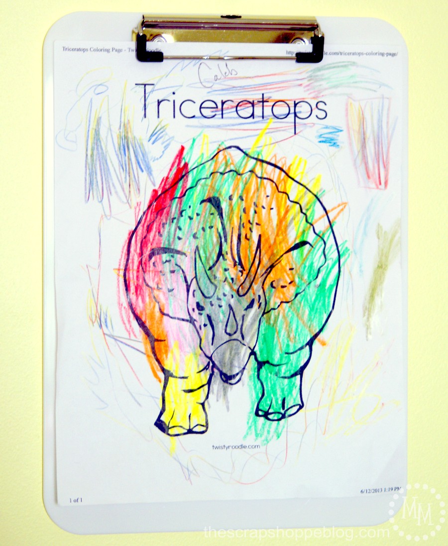 triceratops clipboard art