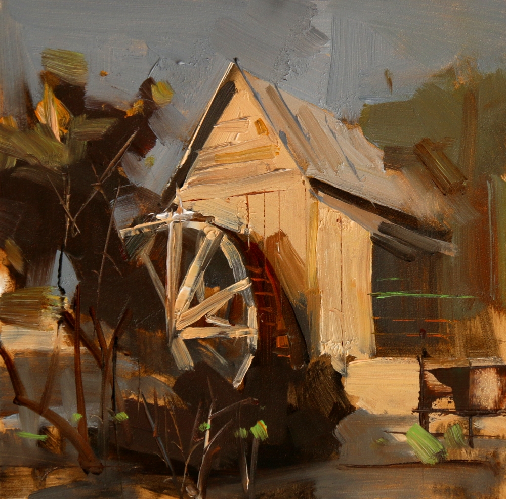 qianghuang, a daily painter "Anderson Mill Water Wheel" Sold