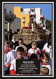 Cartel Anunciador de la Procesión el día 4 de Noviembre de Santa Ángela de la Cruz.