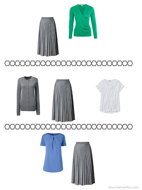 three ways to wear a charcoal grey pleated skirt three ways to wear a charcoal grey pleated skirt