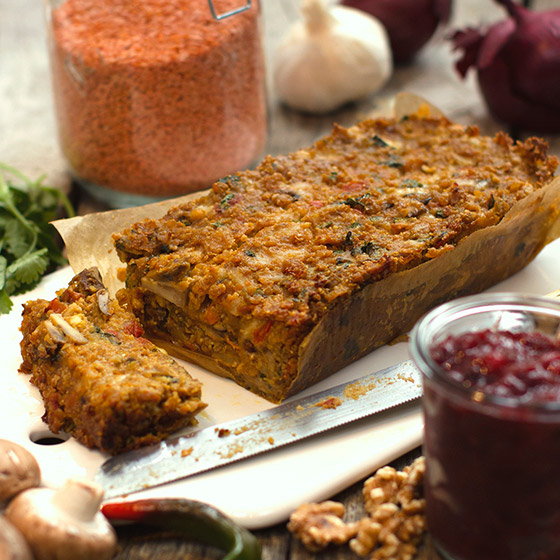 Spiced Lentil, Nut and Vegetable Roast Recipe