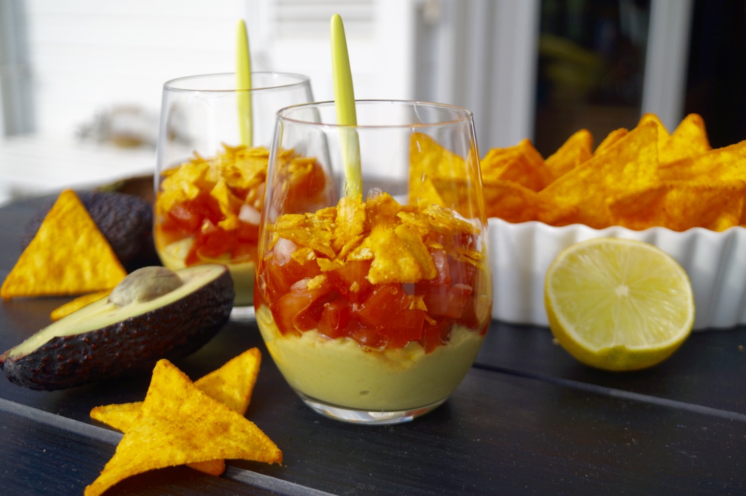 Verrines Avocat Tomate Tortillas Chips