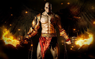 God of War Ascension Kratos with Angel Wings and Blades of Chaos Wallpaper