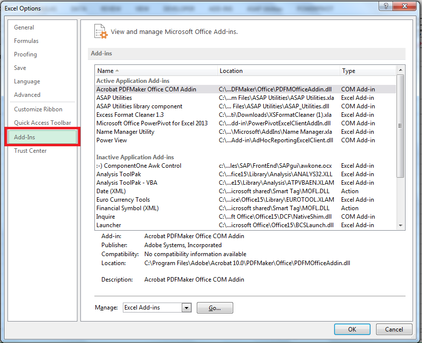 Compare two spreadsheets with Excel 2013's Inquire feature