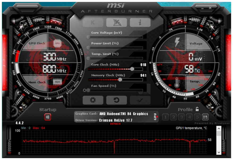 msi afterburner set up