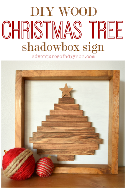 diy wood christmas tree shadowbox sign