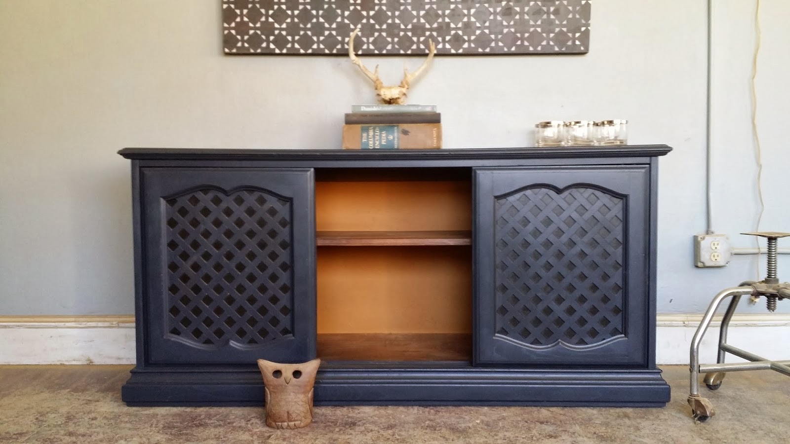 Vintage Ground Vintage Charcoal Gray Buffet / Credenza / Media Console