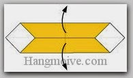 Bước 4: Mở hai cạnh giấy vừa gấp ra. Bước 4: Mở hai cạnh giấy vừa gấp ra.