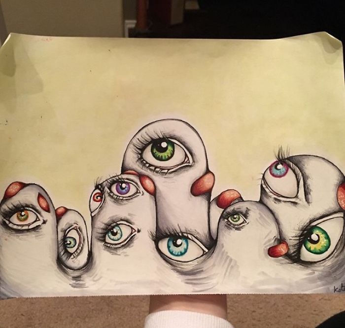Teenager With Schizophrenia Began Drawing Her Hallucinations And The Result Is Mind-Blowing
