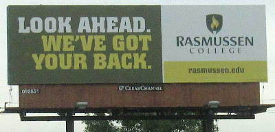 Rasmussen College billboard with headline LOOK AHEAD. WE'VE GOT YOUR BACK.