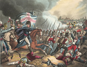 The Battle of Waterloo in The wars of Wellington, a narrative poem  by Dr Syntax illustrated by W Heath and JC Stadler (1819)