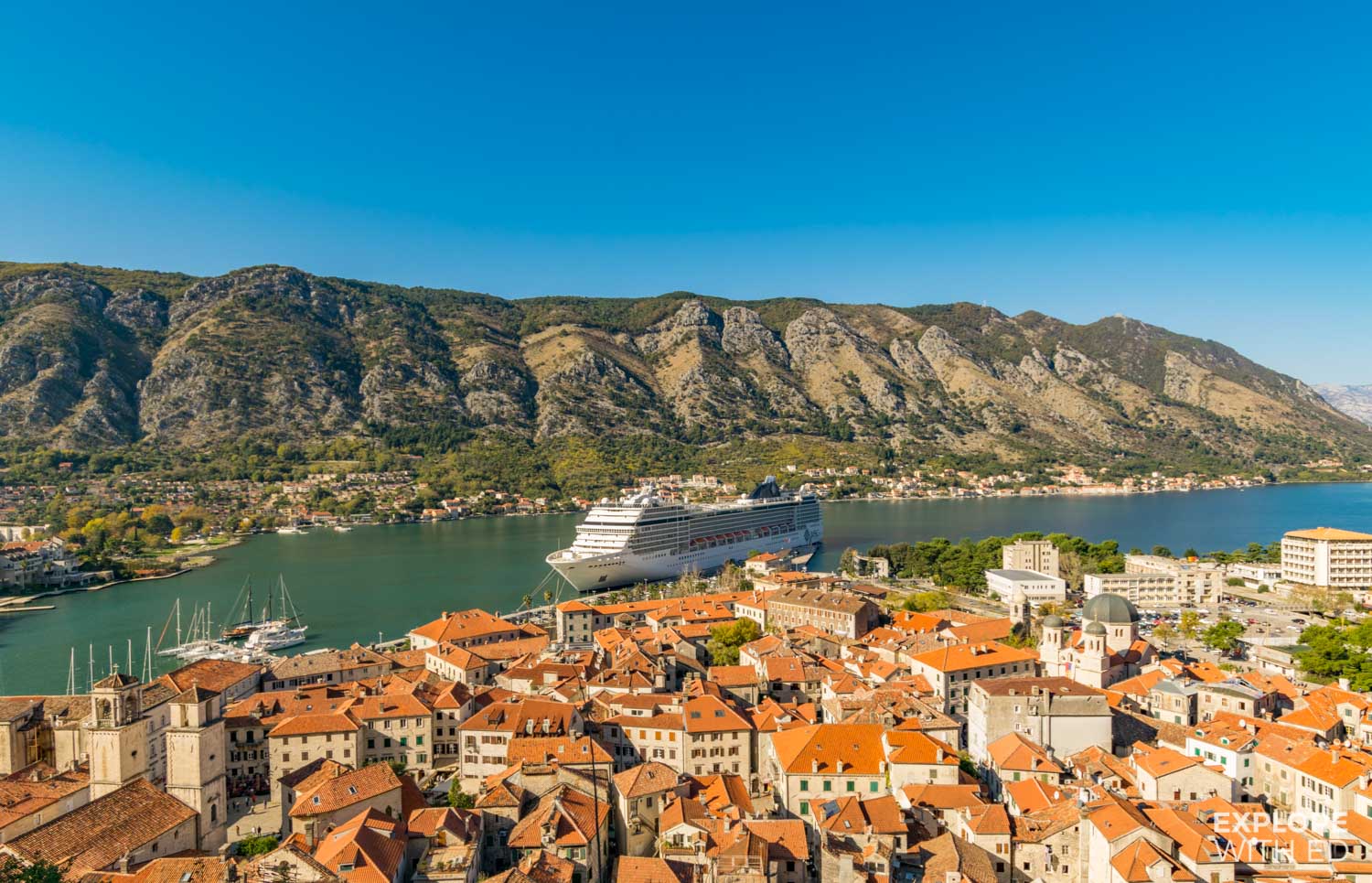 MSC Musica cruise ship in Kotor Montenegro