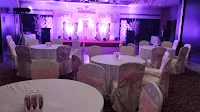 Stage set up with round table sitting banquet Hotels
