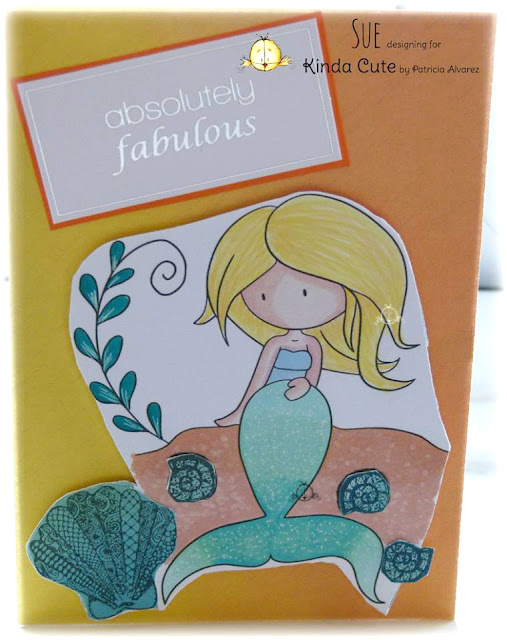 CAS card using mermaid thinking of you digital stamp