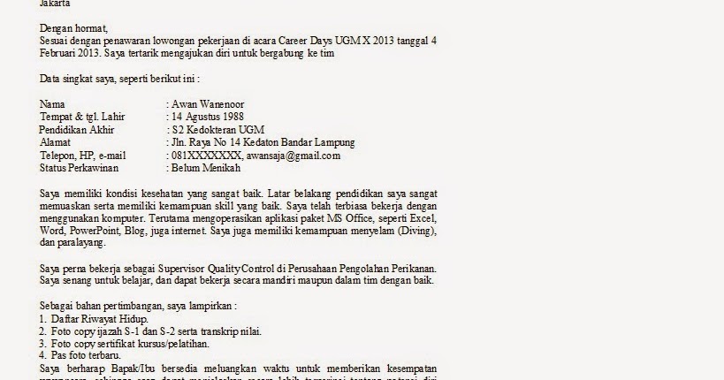 34+ Contoh surat lamaran kerja tulis tangan belum berpengalaman terbaru terbaru