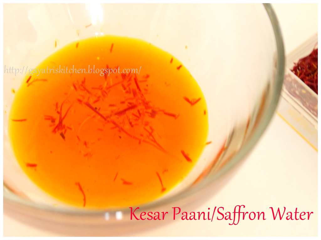 Gayatri's Kitchen How to Make Saffron water केशर पाणि