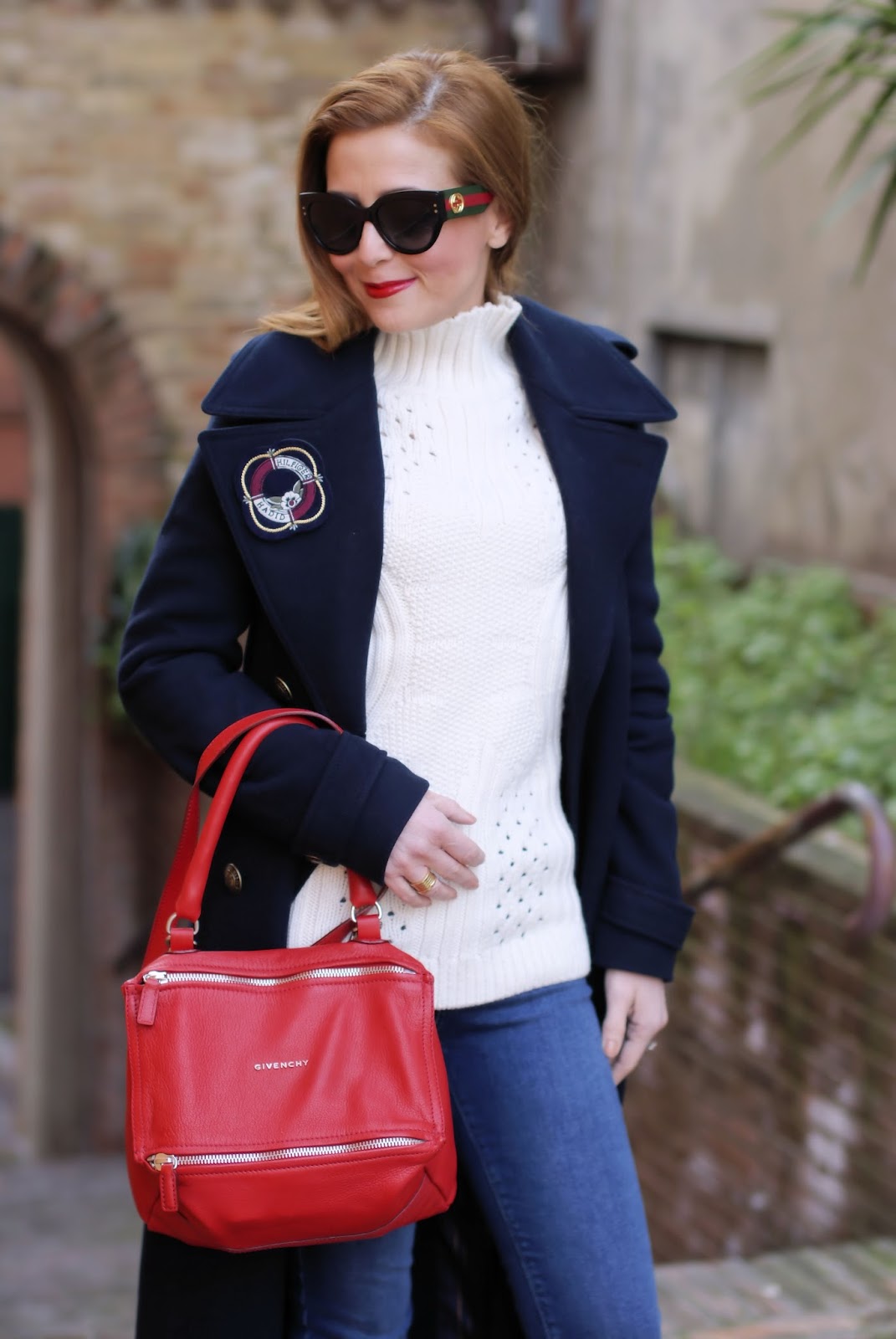 Navy style fashion outfit with Tommy Hilfilger tommyxgigi coat on Fashion and Cookies fashion blog, fashion blogger style