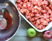 Roasted Applesauce with Raspberries