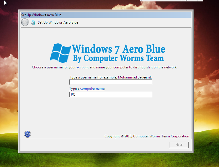 تحميل Windows 7 Aero Blue Lite 2016 نسخة خفيفة جدا للاجهزة الضعيفة