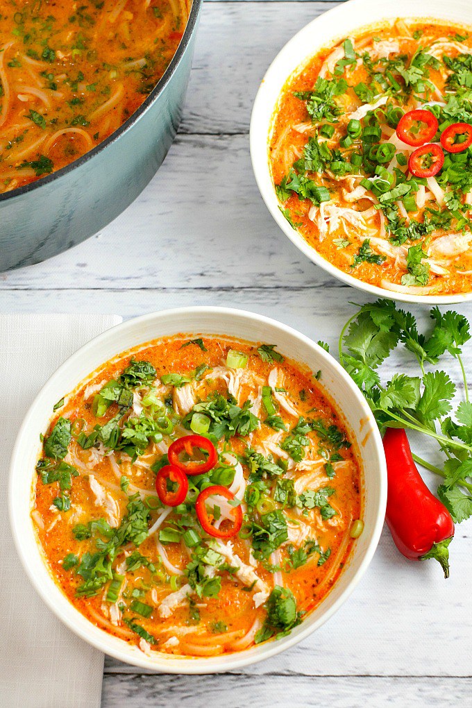 #Recipe : Spicy Thai Chicken Noodle Soup