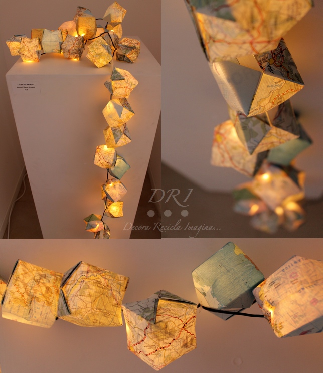 Guirnalda de luz y origami DRI