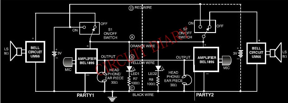 Lowcost And Simple Intercom Electronic Schematic Diagram