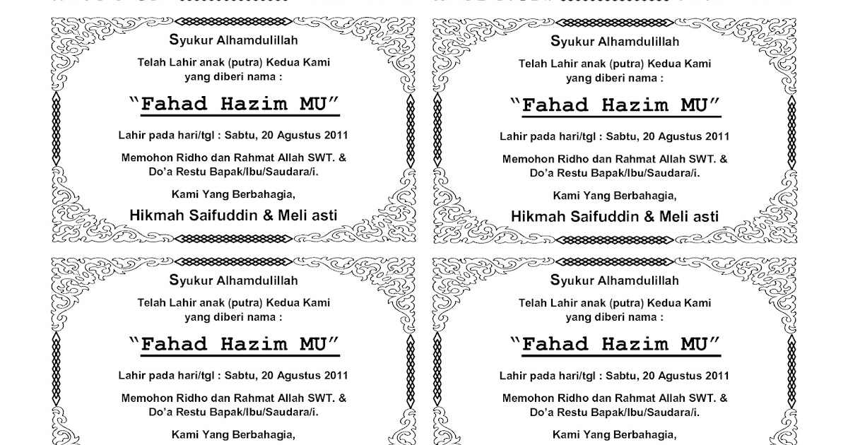 Ucapan Kelahiran Anak Doc Pijat Masku