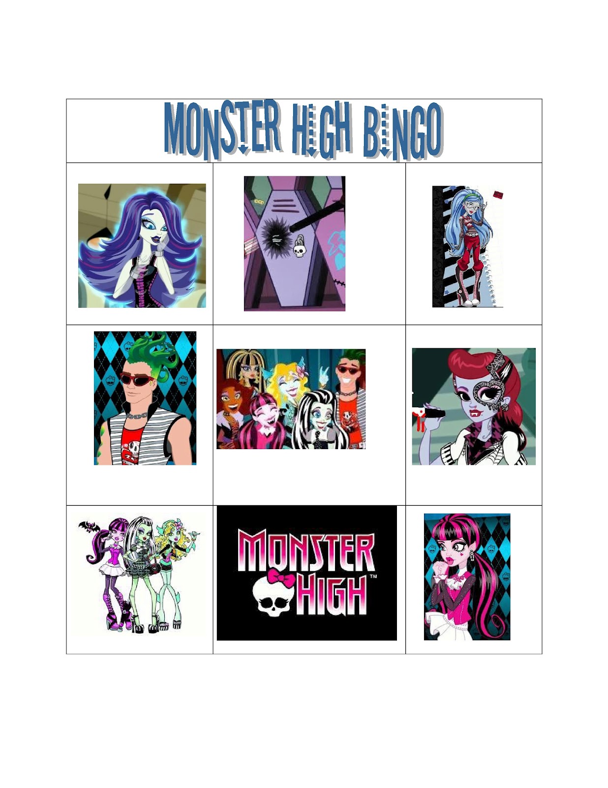 2 Adults 4 Kids 1 Geriatric Dog Chaos Or Fun MONSTER HIGH BINGO 2-adults-4-kids-1-geriatric-dog-chaos-or-fun-monster-high-bingo