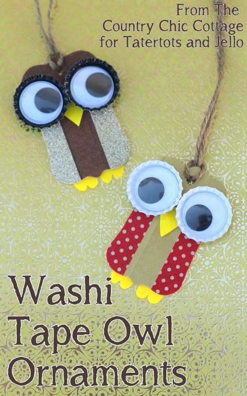 Washi Tape Owl Ornaments -- perfect ornaments for your Christmas tree.  Make these fun ornaments with your kids today.