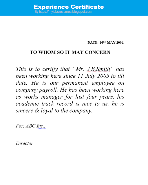 experience certificate format as manager experience certificate format as manager