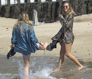 Immy Waterhouse, 21, decided to invade the Barbados coastline with her female friend on Sunday, December 27, 2015.