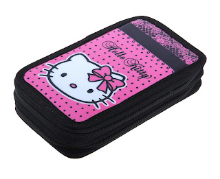 Hello Kitty black and pink pencil case for school