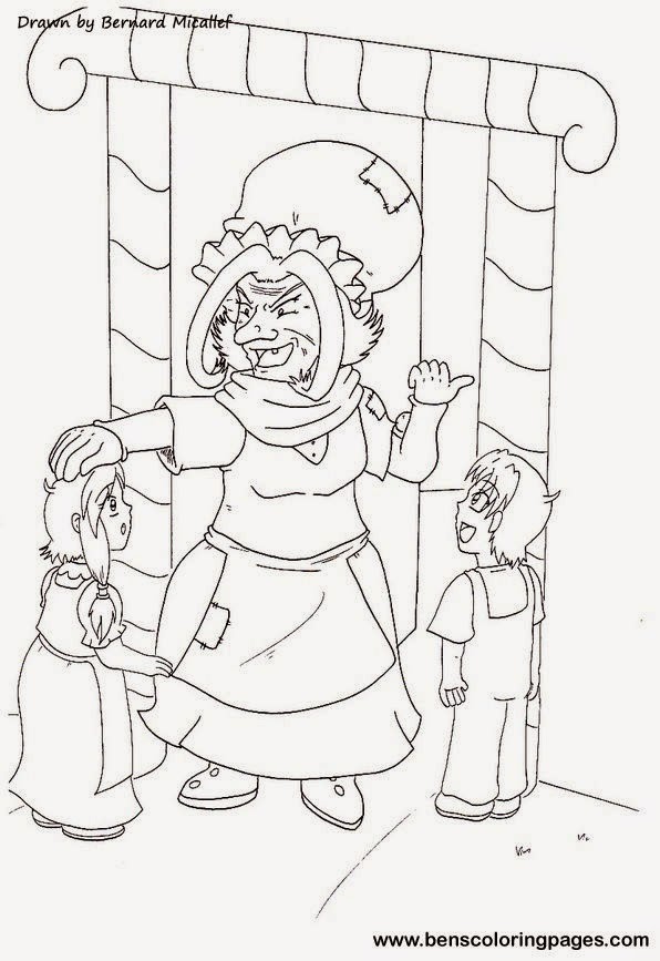 Cuentos infantiles: Hansel y Grettel para colorear. Cuento infantil