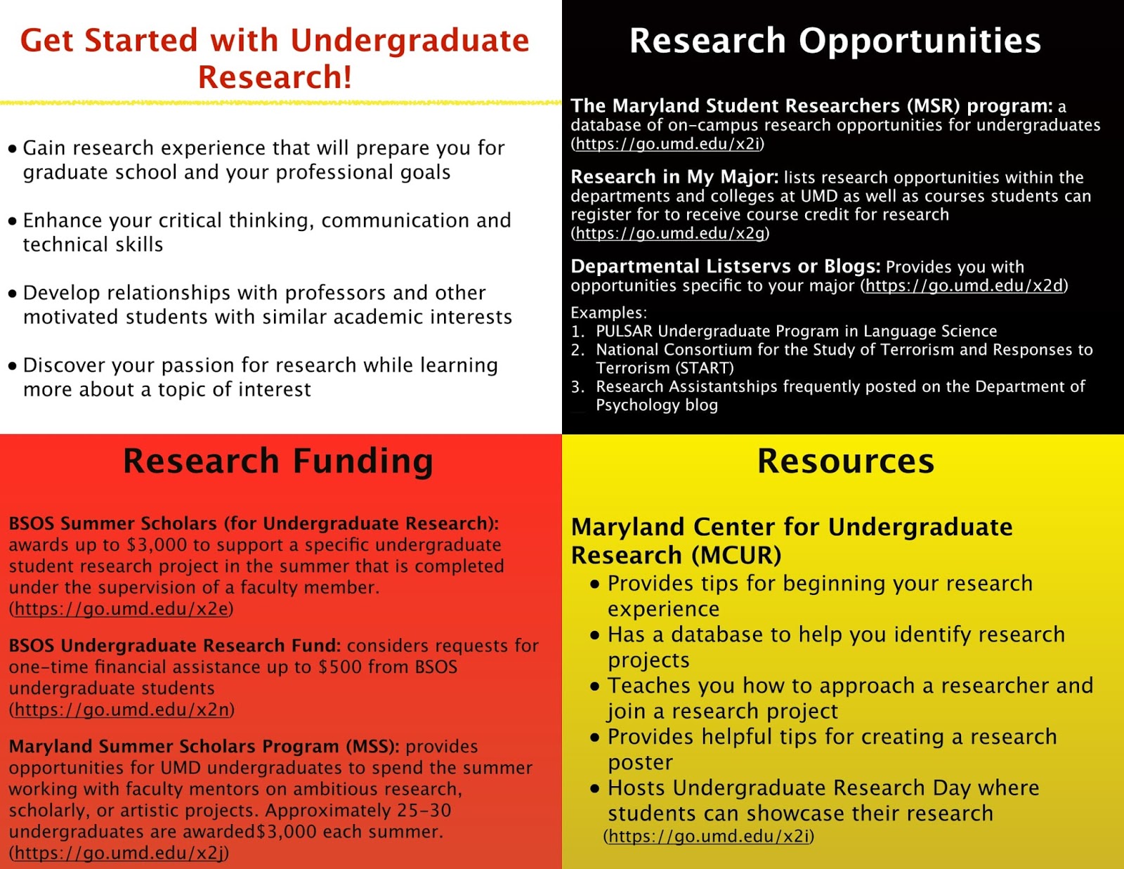 ccjs usg news and updates how to get started with undergraduate project learn flyer umd