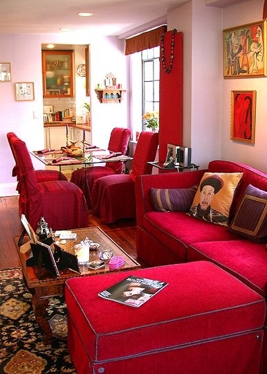 Decoración de Salas de color Rojo | Cómo arreglar los Muebles en una