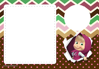 Masha y el Oso: Invitaciones para Imprimir Gratis. Para hacer invitaciones, tarjetas, marcos de fotos o etiquetas, para imprimir gratis de Masha y el Oso.