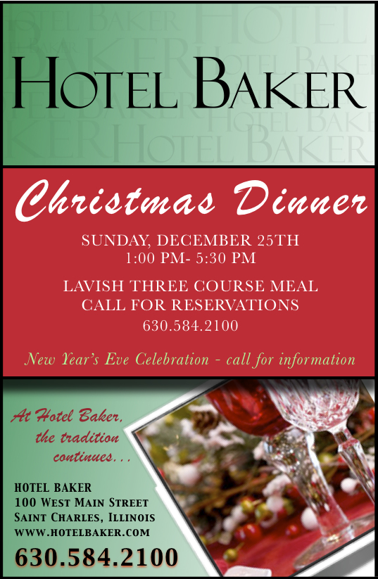 Hotel Baker CHRISTMAS DINNER AT HOTEL BAKER!