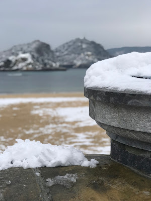 Nieve en La Concha de San Sebastian 